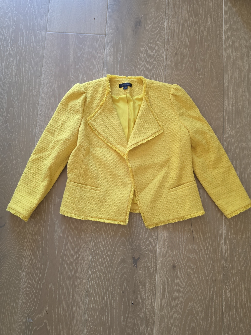 Women's Yellow Textured Blazer Jacket - Unbranded